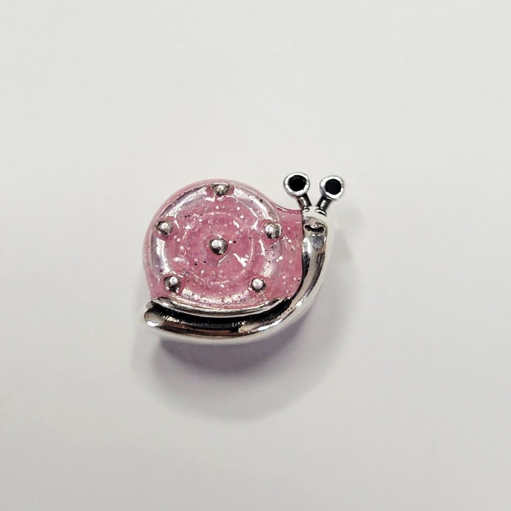 NWT For Pandora Charm Bracelets Pink And Silver Snail In A Shell Slider Charm